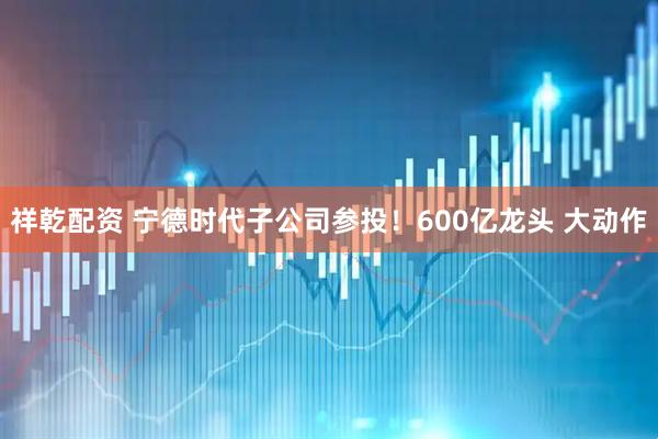 祥乾配资 宁德时代子公司参投！600亿龙头 大动作